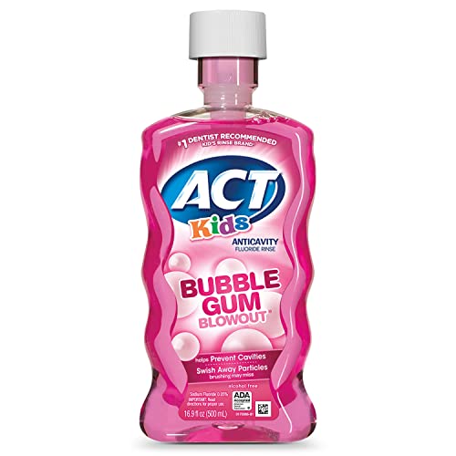 ACT Kids Anticavity Fluoride Rinse Bubble Gum Blowout 16.9 fl. oz. Accurate D...