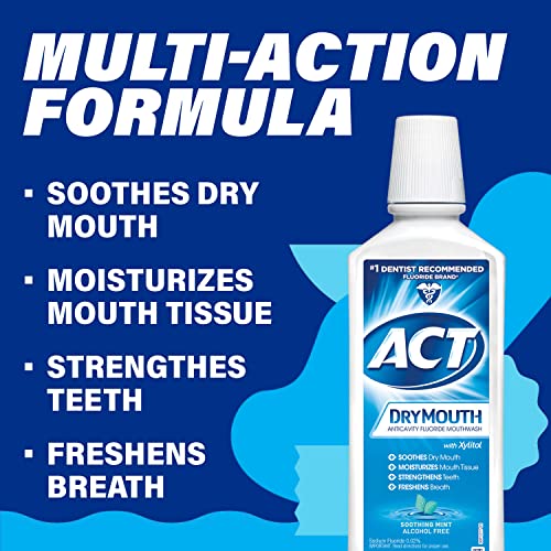 ACT Total Care Dry Soothing Mouthwash, Mint, 18 Fl Oz