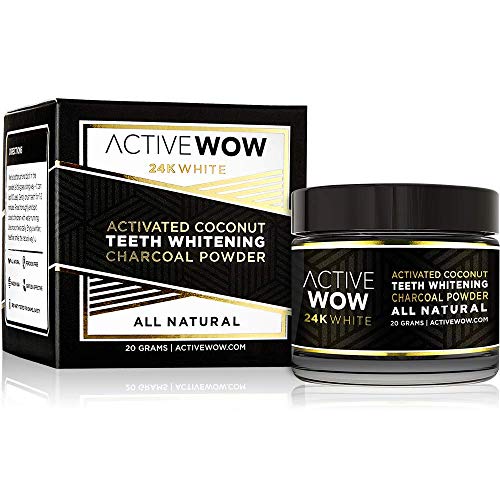 Active Wow Teeth Whitening Charcoal Powder Natural - With Organic Charcoal Po...