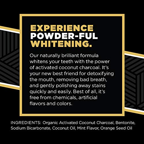 Active Wow Teeth Whitening Charcoal Powder Natural - With Organic Charcoal Po...
