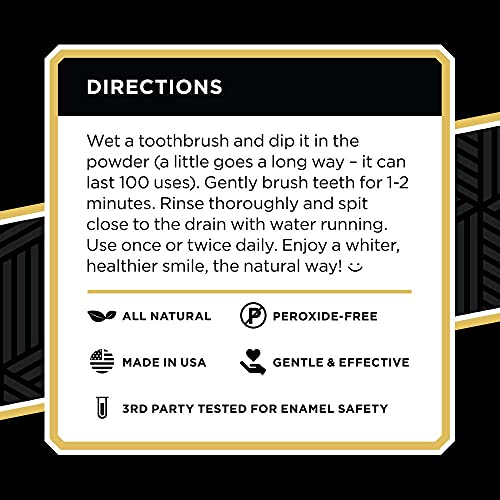 Active Wow Teeth Whitening Charcoal Powder Natural - With Organic Charcoal Po...