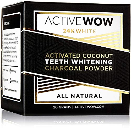 Active Wow Teeth Whitening Charcoal Powder Natural - With Organic Charcoal Po...