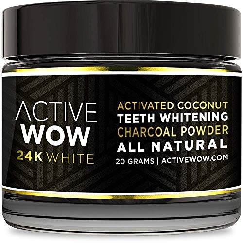 Active Wow Teeth Whitening Charcoal Powder Natural - With Organic Charcoal Po...