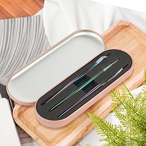 ACTROL Rainbow Eyelash Extension Tweezers Set 3 PCS for Volume Lashes Stainle...