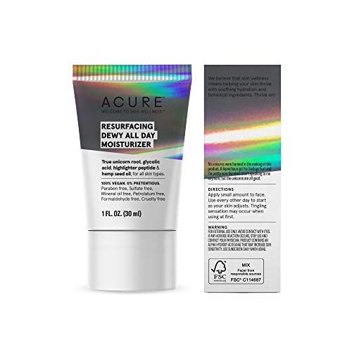 ACURE Resurfacing Dewy All Day Moisturizer | 100% Vegan | Illuminating Dewy G...