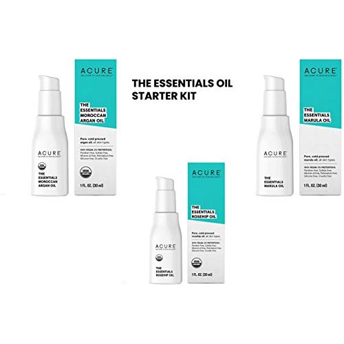 Acure The Essentials Oil Starter Kit - 100% Vegan & For Any Skin & Hair Care ...