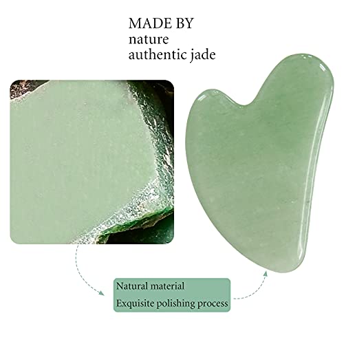 Gua Sha Facial Tool, Natural Jade Guasha Board, Beauty Gua Sha Scraping Massa...