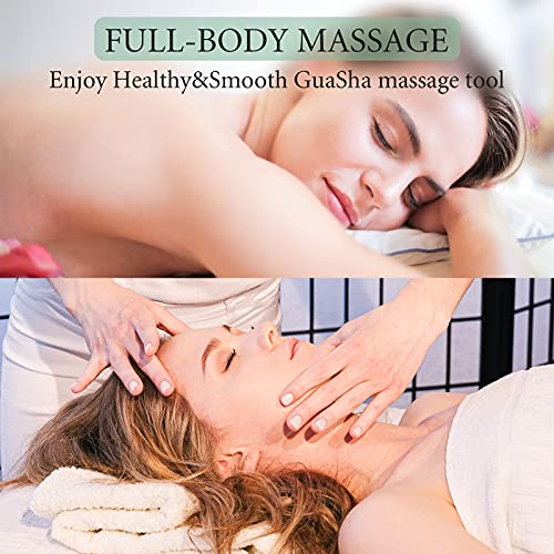 Gua Sha Facial Tool, Natural Jade Guasha Board, Beauty Gua Sha Scraping Massa...