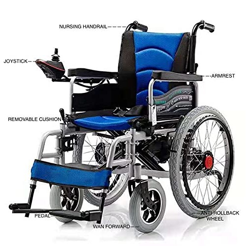 Electric Power Foldable Portable Wheelchair Mobility Aid with Joystick