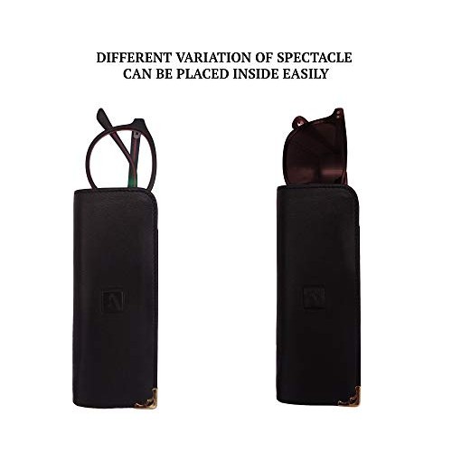 Adamis Full Grain Genuine Leather Spectacles Case Soft Pouch for Men and Wome...