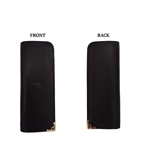 Adamis Full Grain Genuine Leather Spectacles Case Soft Pouch for Men and Wome...