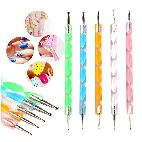 DIY Glitter Nail Rhinestones Decorations Dotting Tool Water Transfer Sticker ...