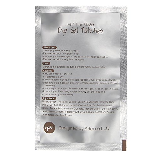 Adecco LLC 100 Pairs Under Eye Pads Lint Free Lash Extension Eye Gel Patches ...
