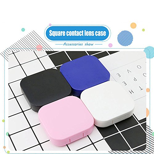 Adecco LLC Portable Contact Lens Case Travel Kit Mirror +bottle + tweezers Co...