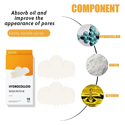 10 Pcs Mighty Nose Patch, Hydrocolloid Patches for Nose Pores Pimples Zits an...