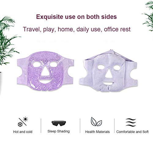Adofect Reusable Ice Face Mask Hot and Cold Gel Bead Full Facial Mask Gel The...