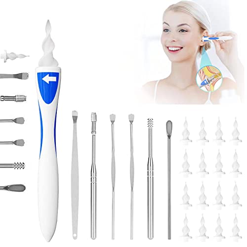 Ear Wax Removal Tool, 16 Pcs Silicone Ear Cleaner with Extra 6 Ear Picks, Reu...