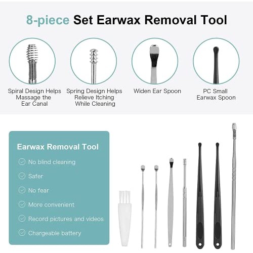 Ear Wax Removal, Ear Wax Remover Tool with 1296P HD Ear Cleaner Camera, 6 Low...