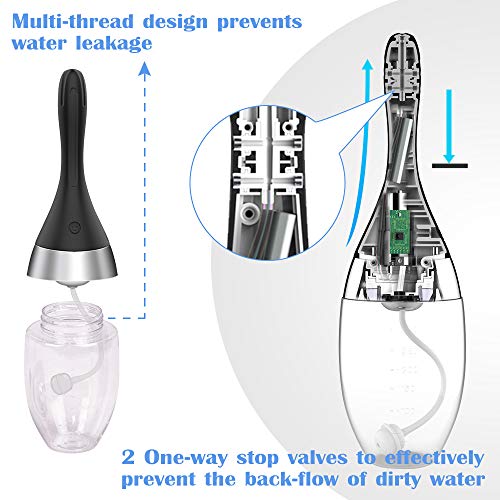 Automatic Electric Enema Bulb with 3 Speeds, Adorime Rechargeable Anti Back-F...