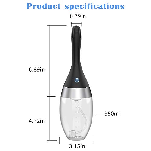 Automatic Electric Enema Bulb with 3 Speeds, Adorime Rechargeable Anti Back-F...
