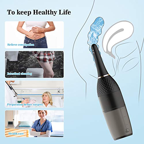 Automatic Electric Silicone Enema Bulb with 5 Speeds, Adorime Rechargeable An...