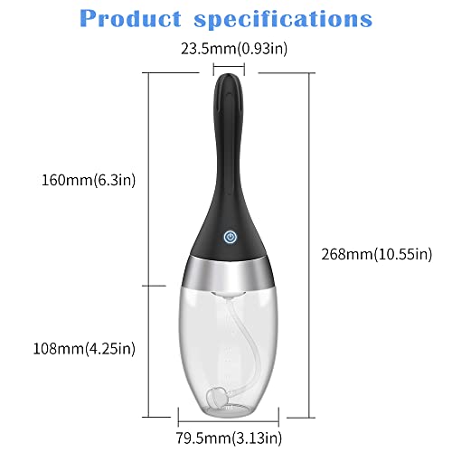 Automatic Enema Bulb with 3 Intensities Modes, Adorime Rechargeable Anti Back...