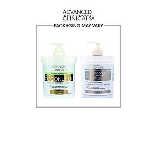 Advanced Clinicals Coconut Oil Cream. Spa size 16oz Moisturizing Cream. Cocon...