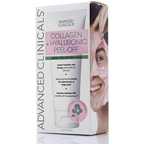 Advanced Clinicals Collagen + Hyaluronic Acid Anti-Aging Peel-Off Face Mask H...