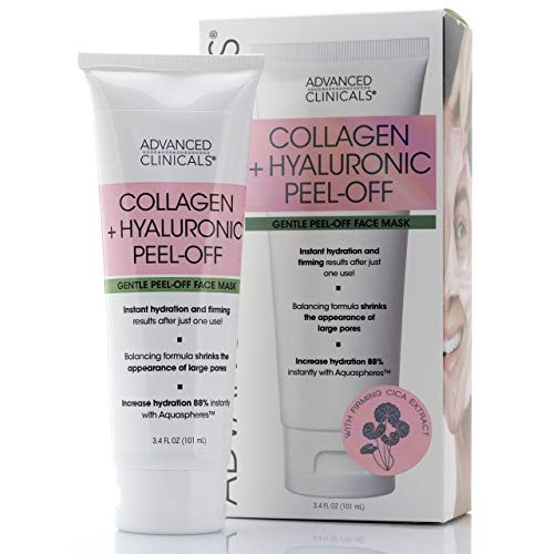 Advanced Clinicals Collagen + Hyaluronic Acid Anti-Aging Peel-Off Face Mask H...