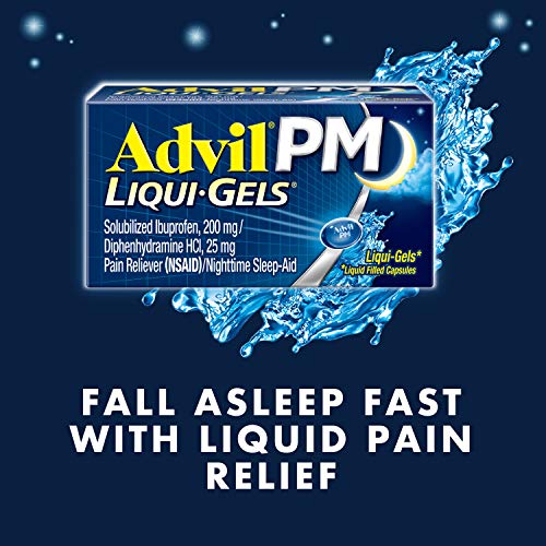 Advil PM Liqui-Gels Pain Reliever and Nighttime Sleep Aid, Pain Medicine with...