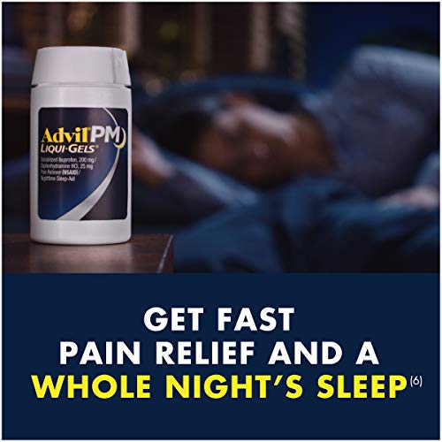 Advil PM Liqui-Gels Pain Reliever and Nighttime Sleep Aid, Pain Medicine with...