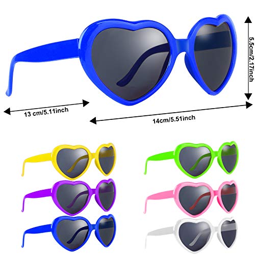 ADXCO 12 Pieces Party Wigs and Sunglass Set Include Neon Short Bob Wig Colorf...