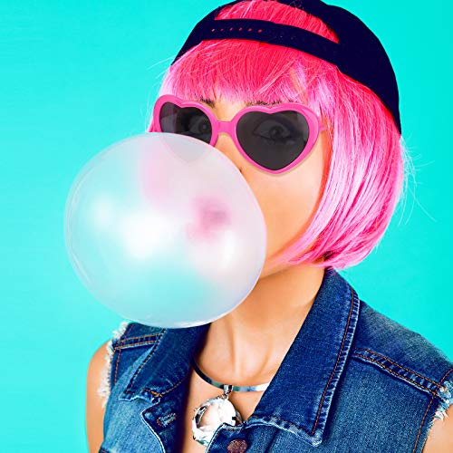 ADXCO 12 Pieces Party Wigs and Sunglass Set Include Neon Short Bob Wig Colorf...