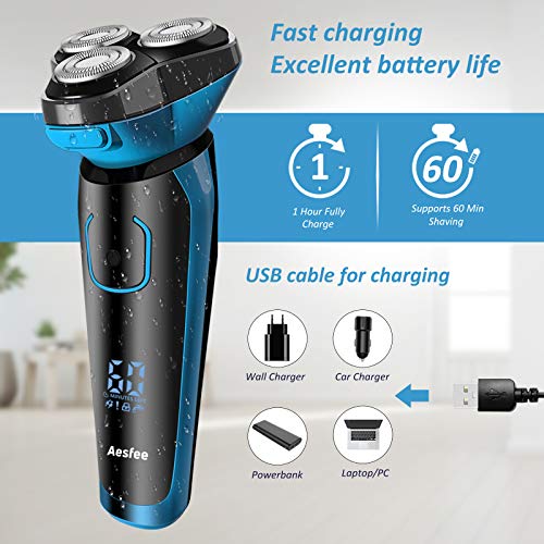 Electric Shaver for Men Waterproof Wet and Dry, Men's Electric Razor Cordless...