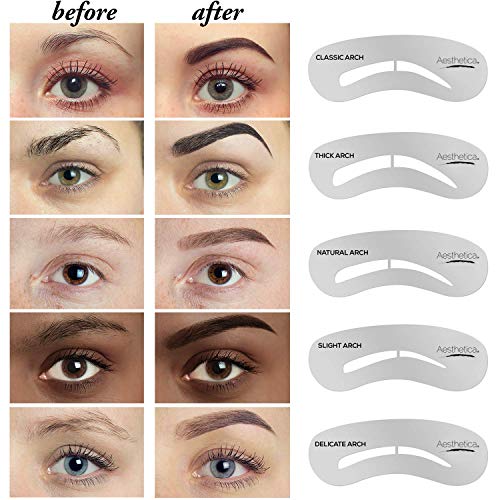 Aesthetica Brow Contour Kit 16-Piece Eyebrow Makeup Palette Set 6 Eyebrow Pow...