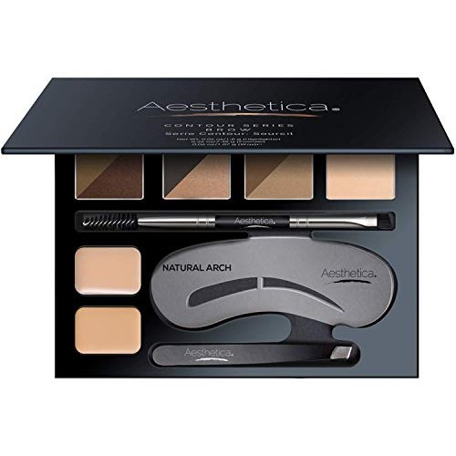 Aesthetica Brow Contour Kit 16-Piece Eyebrow Makeup Palette Set 6 Eyebrow Pow...