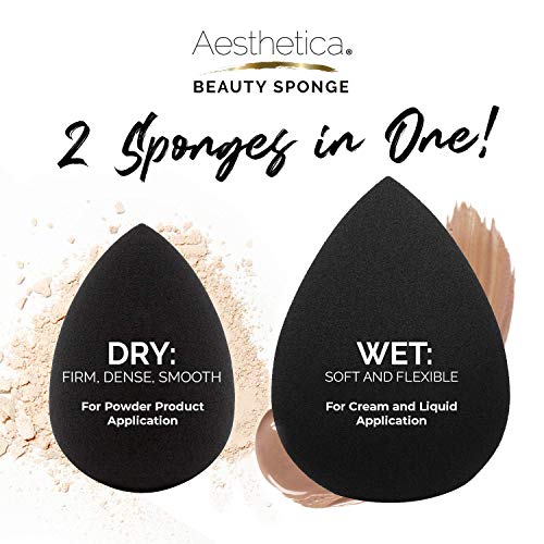 Aesthetica Cosmetics Beauty Sponge Blender - Latex Free and Vegan Makeup Spon...