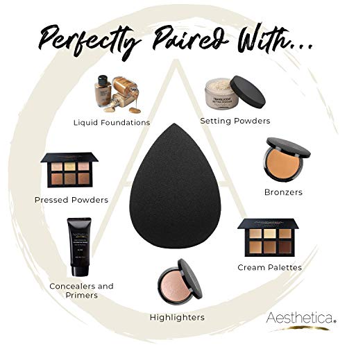 Aesthetica Cosmetics Beauty Sponge Blender - Latex Free and Vegan Makeup Spon...