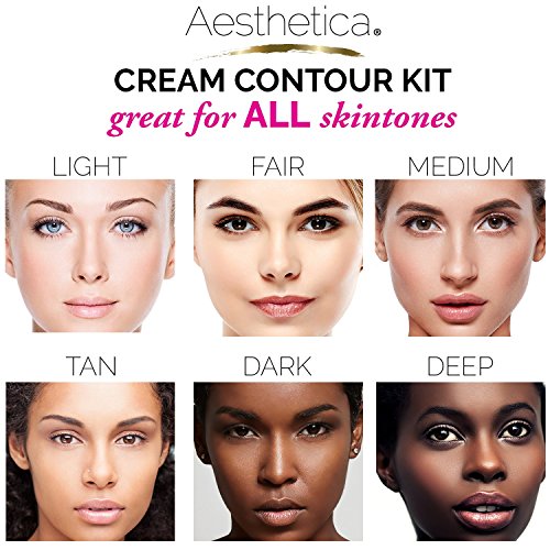 Aesthetica Cosmetics Cream Contour and Highlighting Makeup Kit - Contouring F...
