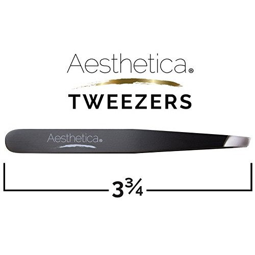Aesthetica Pro-Series Angled Tweezers - Professional Stainless Steel Precisio...