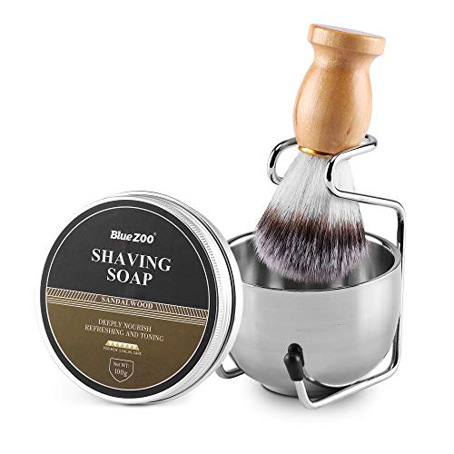 Aethland Mens Shaving Brush Set, Include 100g Shaving Soap, Soft Hair Shaving...