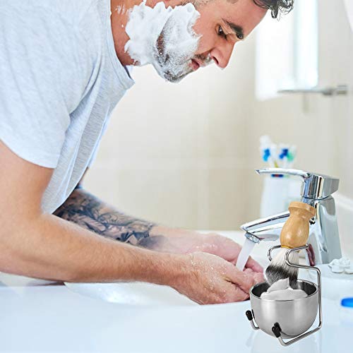 Aethland Mens Shaving Brush Set, Soft Hair Shaving Brush Stand Stainless Stee...