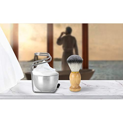 Aethland Mens Shaving Brush Set, Soft Hair Shaving Brush Stand Stainless Stee...