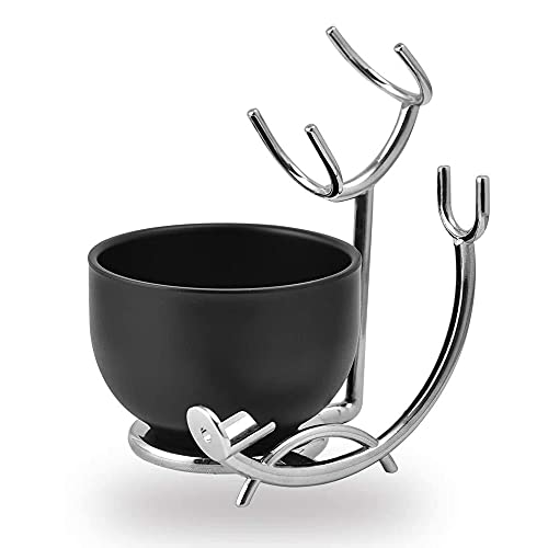 Aethland Shaving Brush Set with Black Solid Wood Handle, Shaving Kit for Men ...