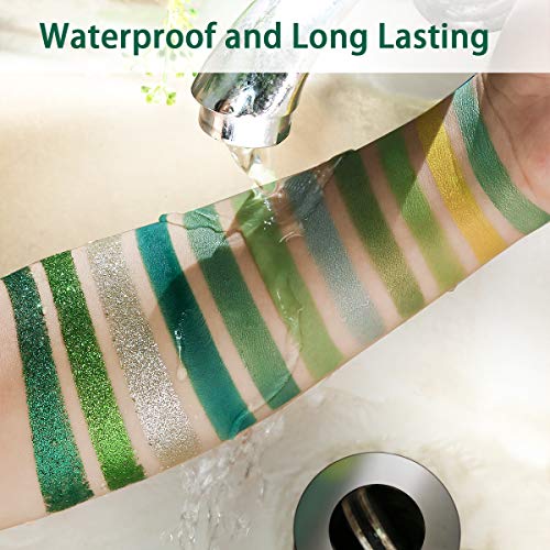 Green Eyeshadow Palette Matte Glitter,Afflano Highly Pigmented Pro Makeup Pal...