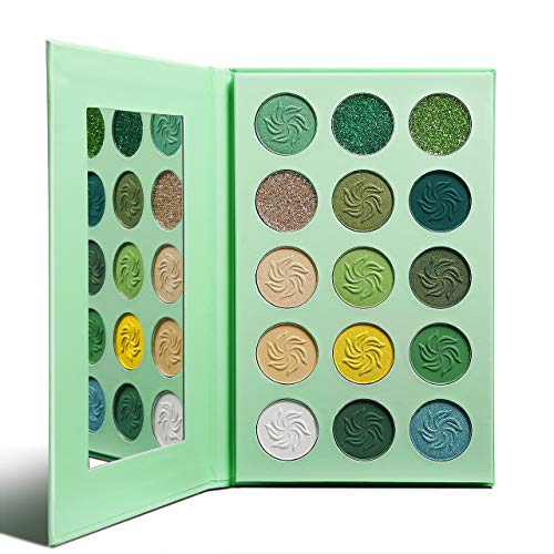 Green Eyeshadow Palette Matte Glitter,Afflano Highly Pigmented Pro Makeup Pal...