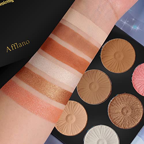Highlighter Contour Makeup Palette,Afflano Bronzer Highlighter Blush Matte Sh...