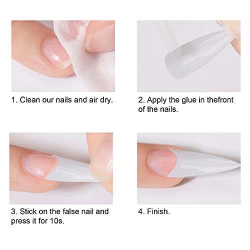 10pcs Professional Nail Tips, Wearable Artificial False Nails Manicure Tool f...
