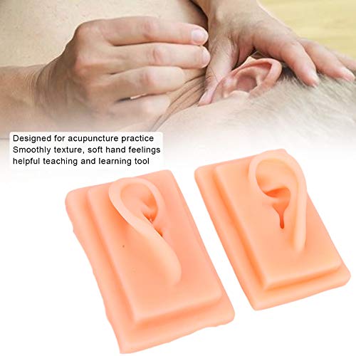 2pcs Ear Model,Soft Silicone Left Right Ear Model Flexible Acupuncture Practi...
