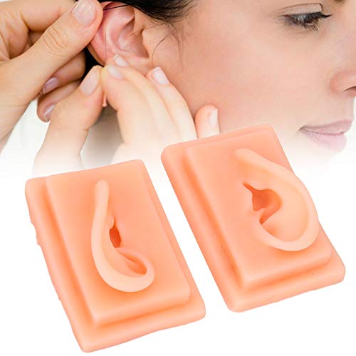 2pcs Ear Model,Soft Silicone Left Right Ear Model Flexible Acupuncture Practi...